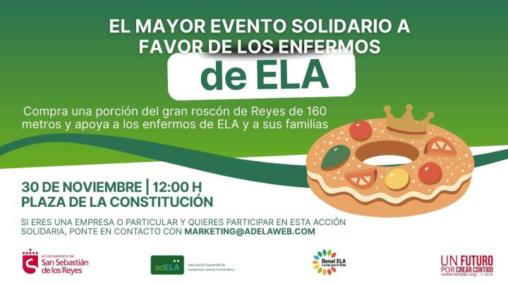 San Sebastián de los Reyes ultima el mayor evento solidario a favor de enfermos de ELA con un roscón gigante