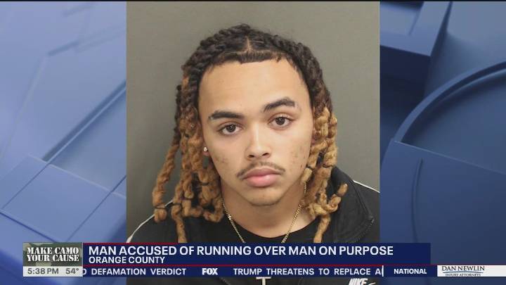 Man accused of running over pedestrian on purpose