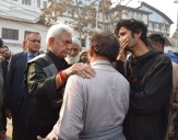 LG meets the injured in the accidental blast at Nowgam Police Station