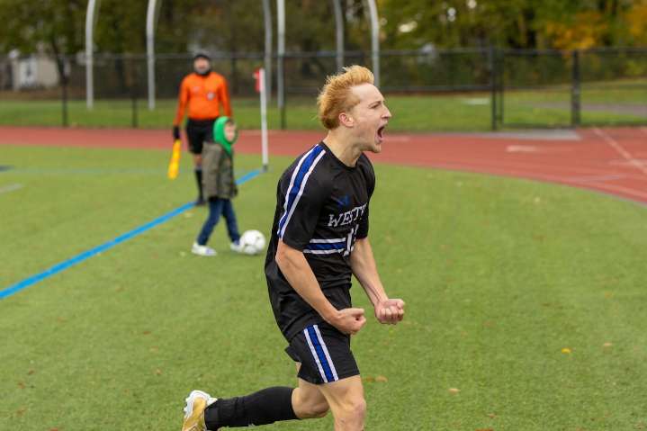 Westhill boys soccer star’s hat-trick powers Wolf Pack to regionals in 8