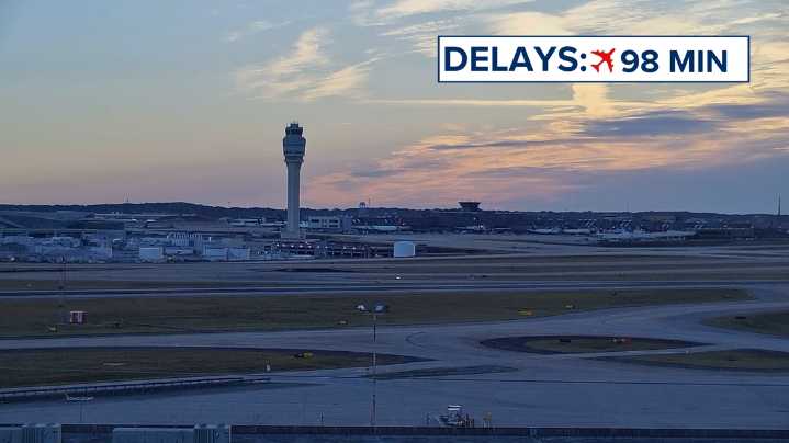 Flight delays at Hartsfield-Jackson Airport reach up to 98 minutes, FAA says