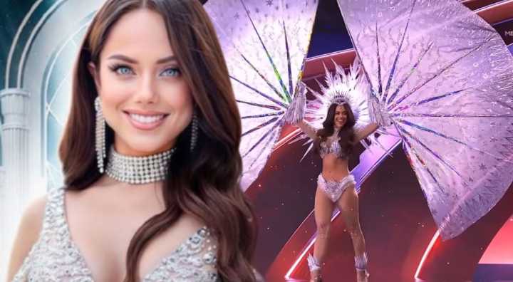 Karla Bacigalupo DESLUMBRA con traje típico en el Miss Universo 2025 inspirado en el Nevado Huascarán