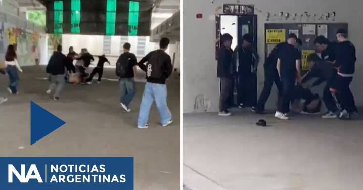 Video: brutal batalla campal en el patio de una escuela de La Plata