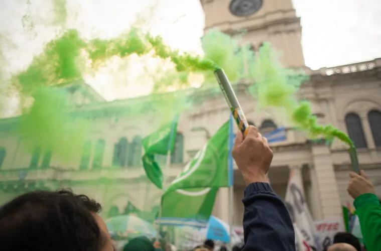 ATE protesta en la reanudación de la paritaria
