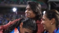 India Legends Mithali Raj And Jhulan Goswami Celebrate With World Cup Trophy