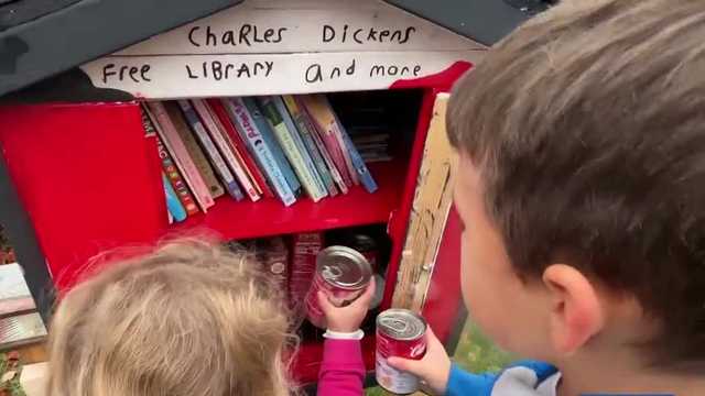 8-year-old turns little library into free food pantry for neighbors