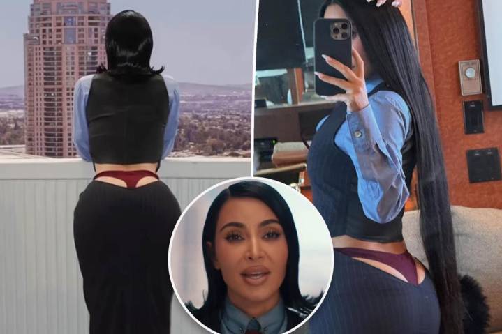 Kim Kardashian mocked for exposing her thong in 'All’s Fair'