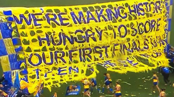 AFLW: West Coast Eagles’ banner struggles to stay intact for club’s maiden finals match in horror conditions