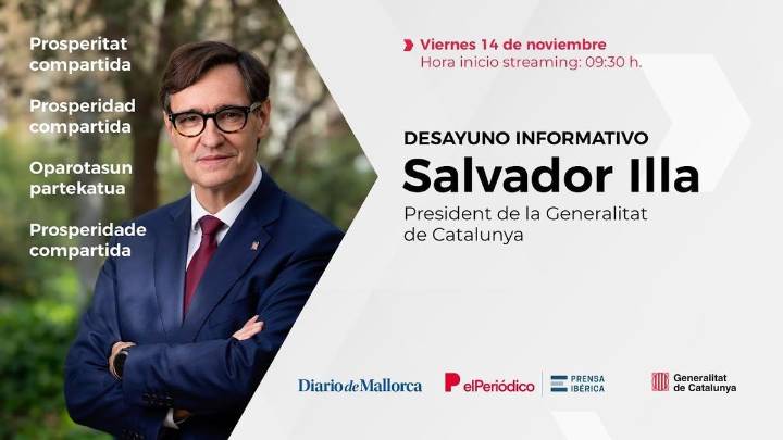Salvador Illa comparte su modelo territorial en Palma en un desayuno informativo de 'Diario de Mallorca'