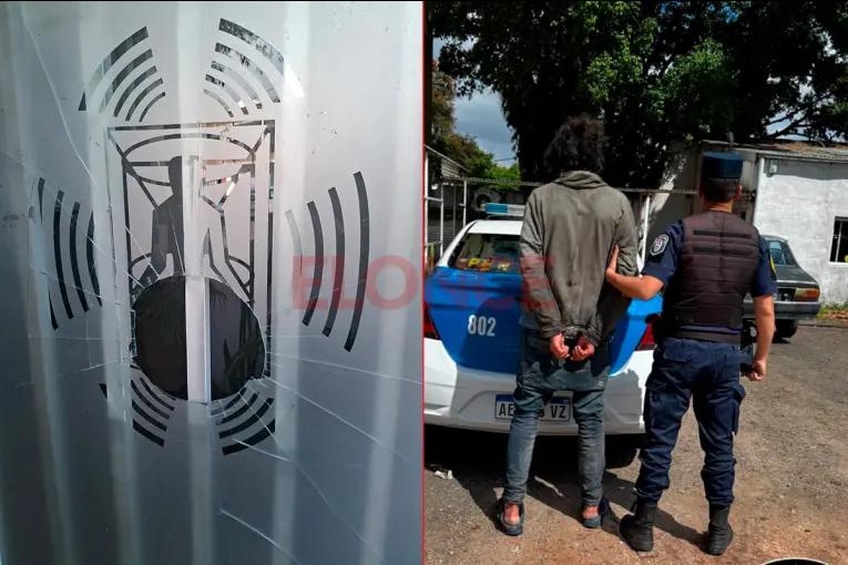 Video: destrozó el blindex de un centro médico de Paraná y “no es la primera vez que causa disturbios”