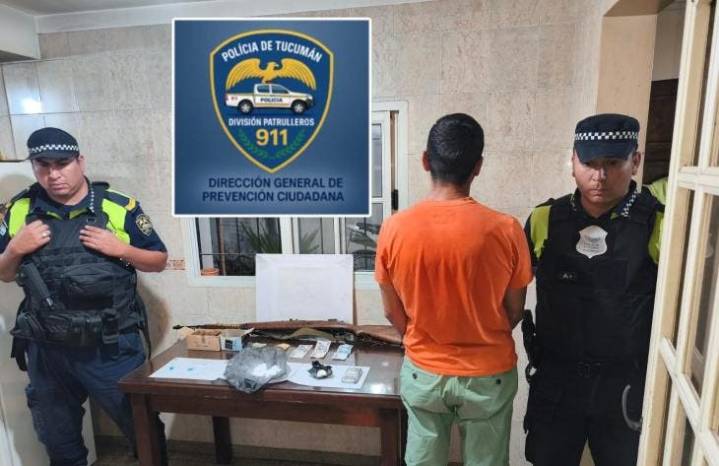 Encontraron 1200 dosis de cocaína al acudir a un llamado por un caso de violencia de género