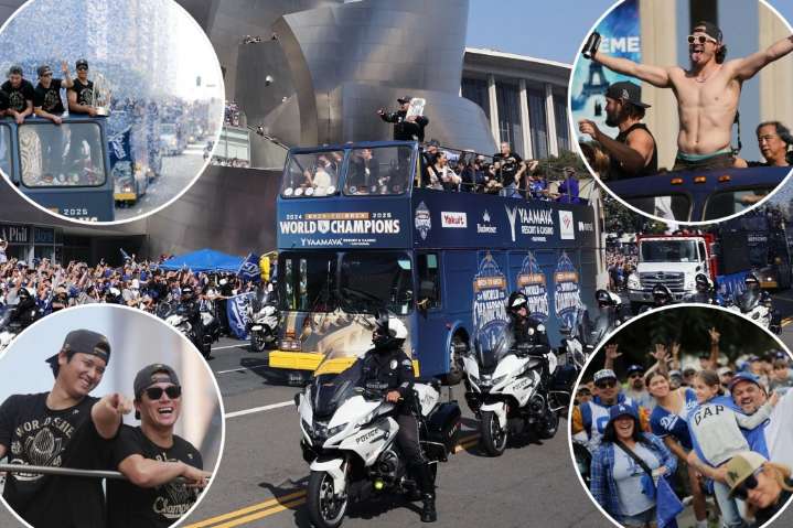 Thousands line LA streets to celebrate Dodgers repeat World Series win: photos