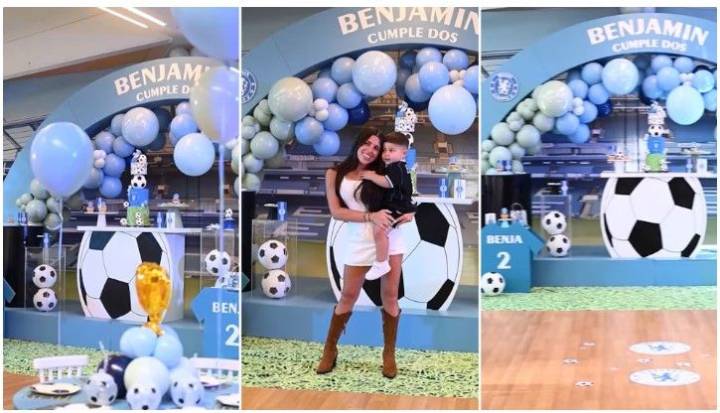 La fiesta de cumpleaños de Benjamín, el hijo de Enzo Fernández y Valentina Cervantes con temática del Chelsea