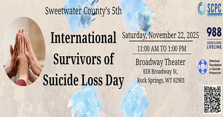 Sweetwater County Prevention Coalition to Host 5th Annual International Survivors of Suicide Loss Day Event