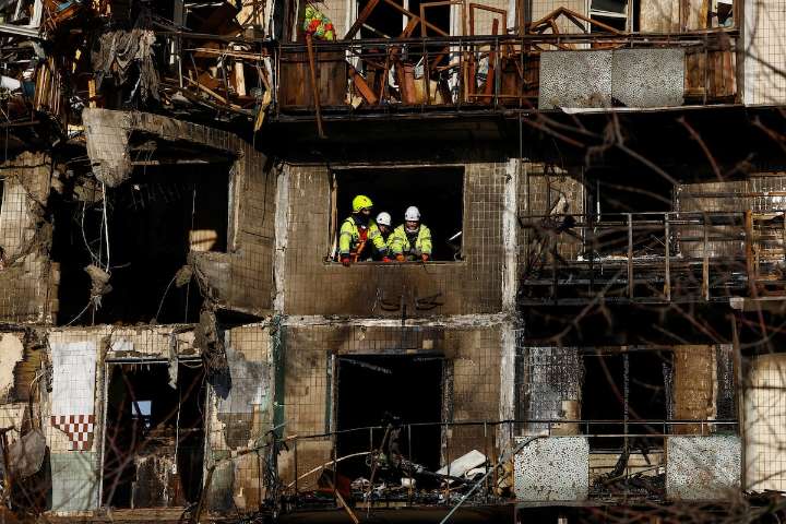 Russia’s barrage of drones and missiles on Kyiv kills four, injures at least 34