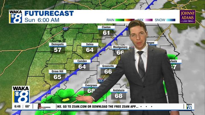 Showers or storms early Sunday; Cold blast arrives late Sunday