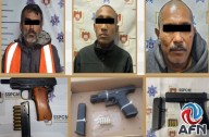 Detienen a tres personas con armas de fuego, en diversos operativos