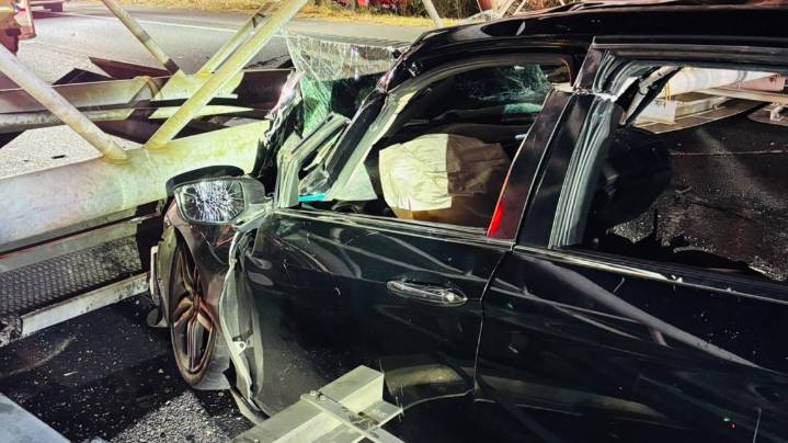 NCDOT: Drunk driver crashes into I-77 sign structure, causing it to collapse on car