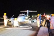 Aterrizaje de emergencia de avión bimotor privado en SLP