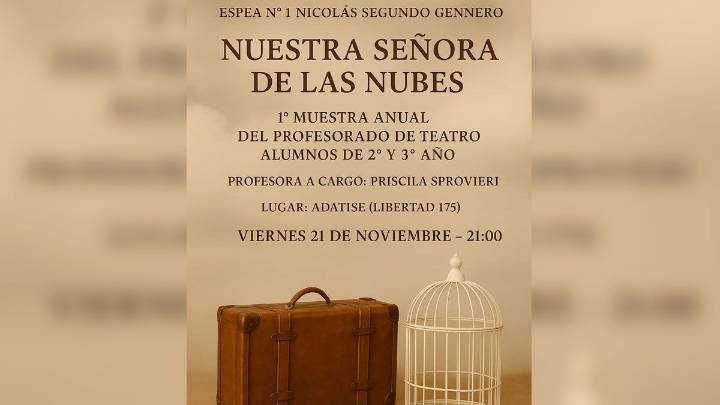 El Profesorado de Teatro del ESPEA presenta su 1ª Muestra Anual 2025 con la obra “Nuestra Señora de las Nubes”