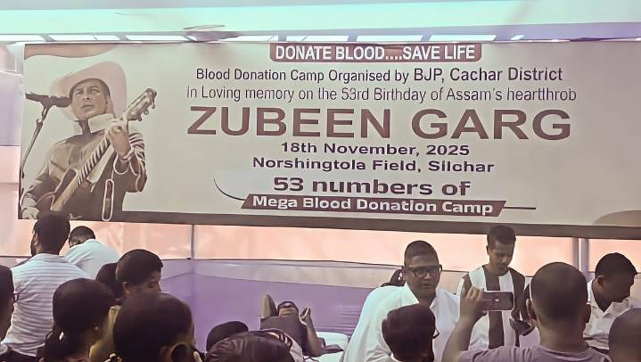 BJP in Cachar Hosts Mega Blood Donation Drive on Zubeen Garg's 53rd Birth Anniversary