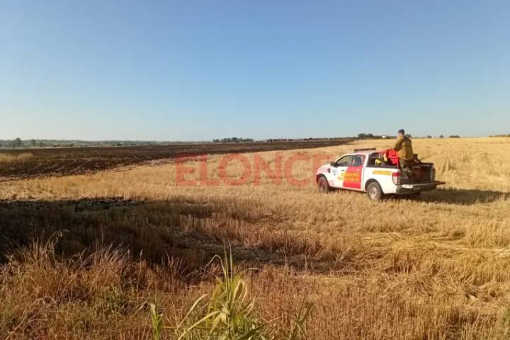 Un incendio de pastizales afectó cuatro hectáreas de un campo en San Benito
