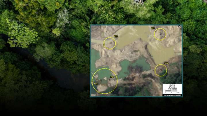 Amazonas: Imágenes satelitales revelan infraestructuras mineras y seis máquinas operando en zona remota