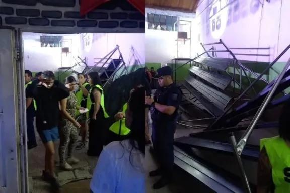 Colapsó una tribuna en el gimnasio municipal de Plottier
