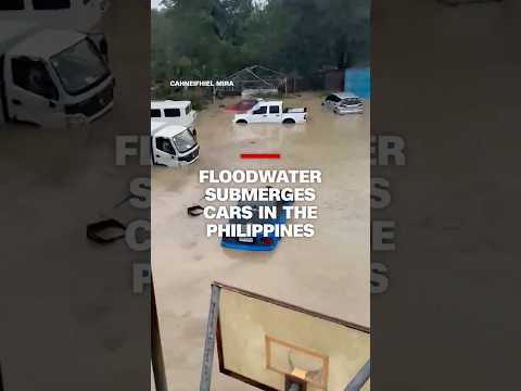 Floodwater submerges cars in the Philippines