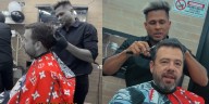 Carlos Fernando Galán se animó a cortarse el cabello en la inauguración de un nuevo punto cultural en Bogotá: “No me vaya a tusar”
