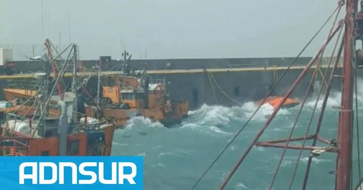 Temporal en Santa Cruz: se hundieron tres barcos en el puerto de Caleta Olivia