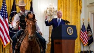 Horse-Mounted Aides With Whips Chase Away Journalists Trying To Ask Biden Questions