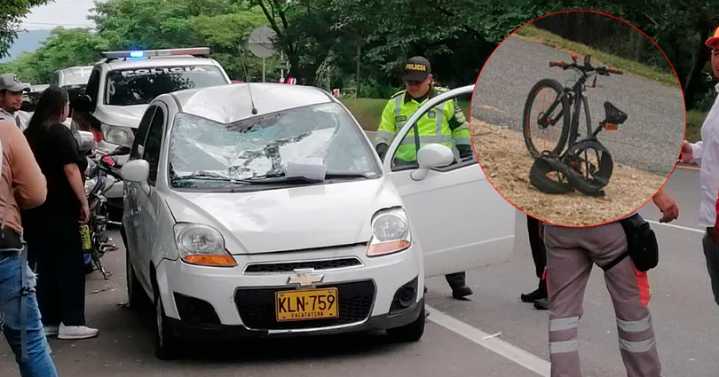 ¡Atención! Conductor con pérdida de visión y audición arrolló a ciclista en la vía a Ibagué