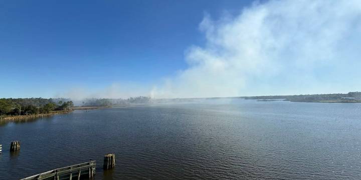 Marsh fire produces heavy smoke in Harrison County
