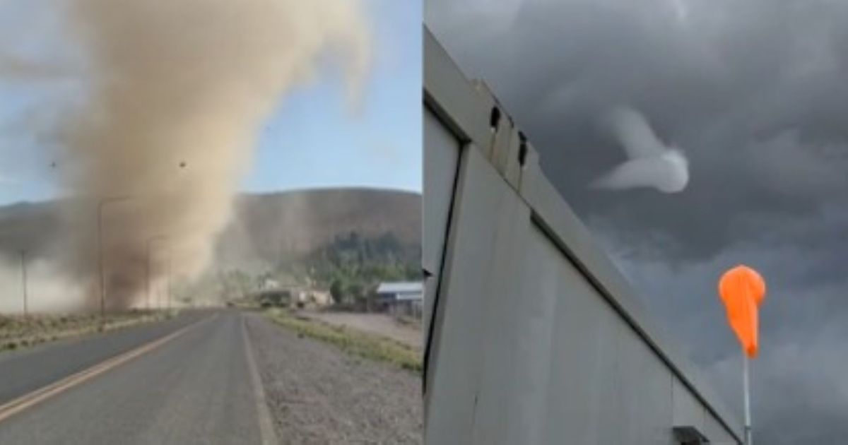 Video | Los impactantes «remolinos» en Neuquén en el cielo y en la tierra en medio de la alerta por tormentas