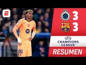 Barcelona vs. Brujas (3-3): video, resumen y goles por la Champions League