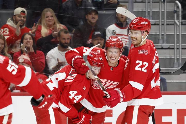 Deadspin | Nate Danielson's 1st NHL goal helps Wings down Kraken