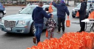 Veterans and first responders receive Thanksgiving meals at annual giveaway
