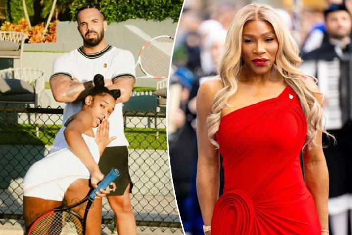 Drake stokes Serena Williams feud with Sexxy Red tennis photo