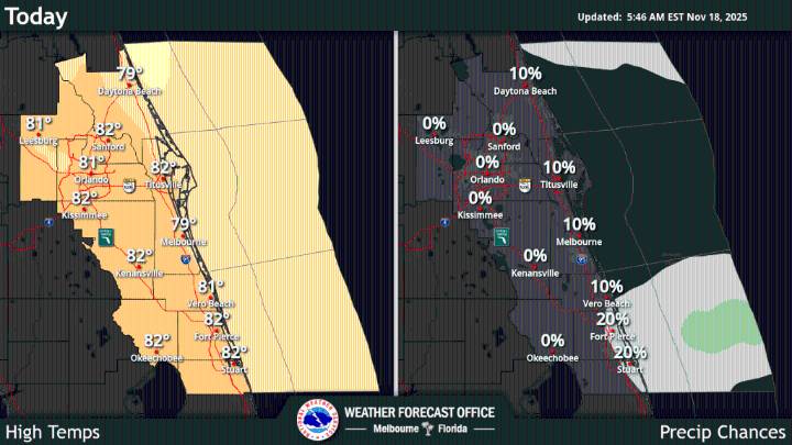 Tuesday has morning fog before sunny skies take over