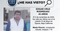 Se busca a Edgar Cruz Rodríguez de 43 años