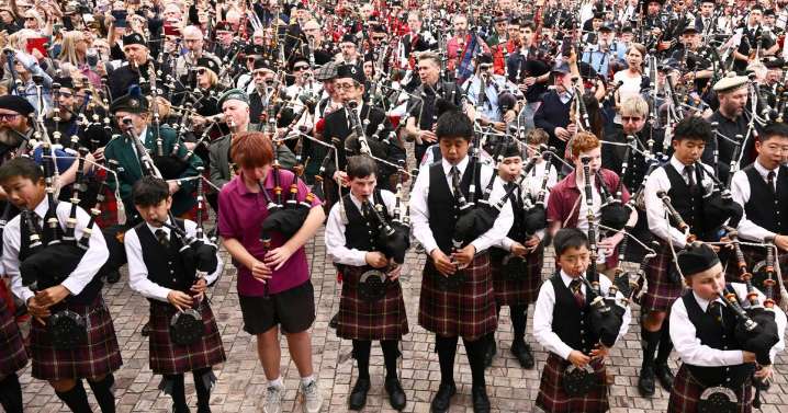 Bagpipers claim world record with AC/DC's 'It's a Long Way to the Top'