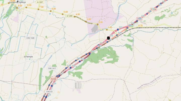 Retenciones en la A-23 por Gurrea de Gállego por obras en la calzada