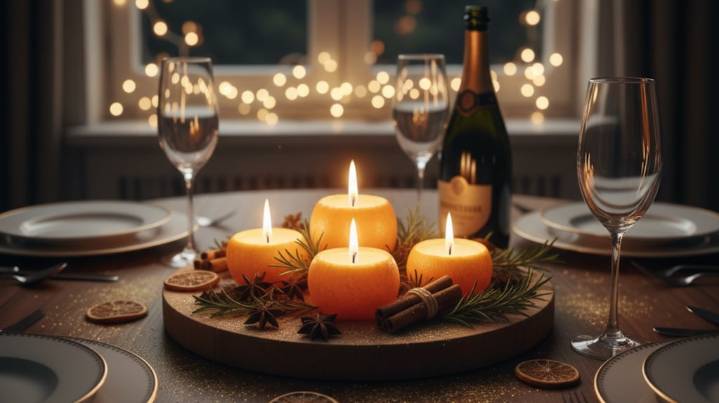 Un adorno natural: cómo hacer un centro de mesa con cáscaras de naranja y velas para Año Nuevo