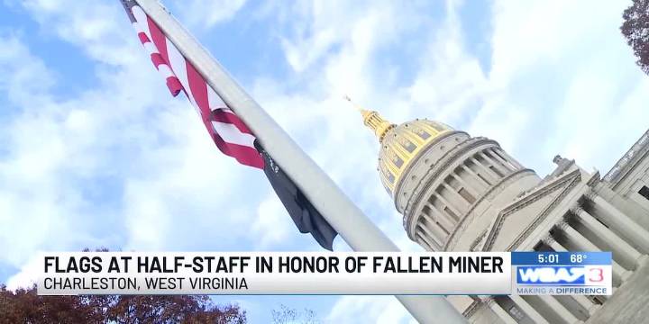 Flags at half-staff in honor of fallen miner