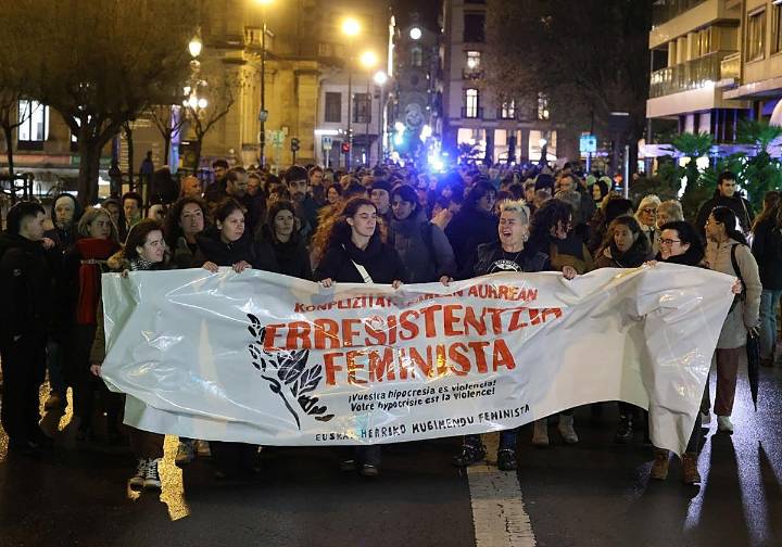 Movilización masiva en Gipuzkoa contra la violencia machista