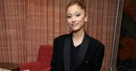 Ariana Grande Wears Nothing but Sheer Tights Under Thom Browne Shirt