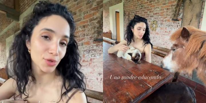 Melody Luz mostró en video cómo controla su “zoológico” casero con varios animales: “Soy la Pachamama”