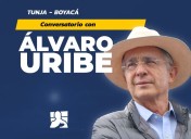 Álvaro Uribe llega a Tunja con la cúpula del Centro Democrático