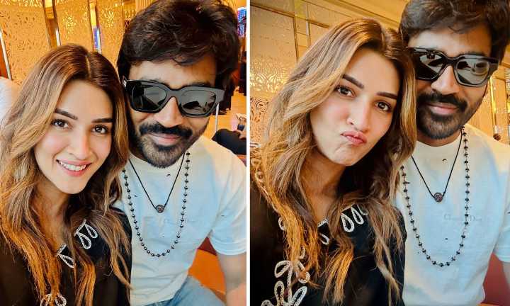 Kriti Sanon Shares Cool Seflies With Dhanush Ahead of 'Tere Ishk Mein'